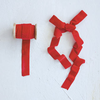 5 Yard Red Velvet Ribbon on Wood Spool