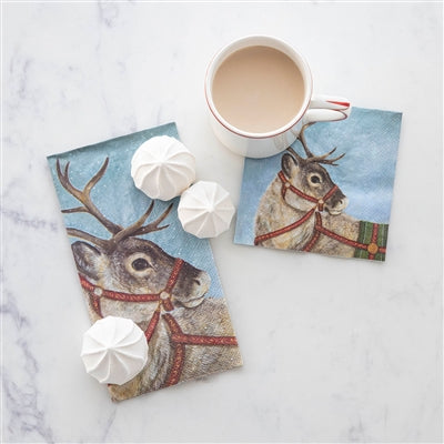 Dashing Reindeer Napkins - Choose Guest or Cocktail Size