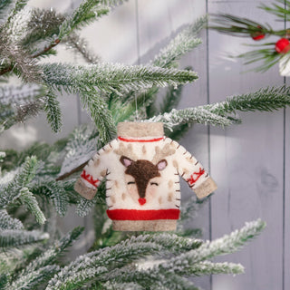 Reindeer Christmas Sweater Ornament