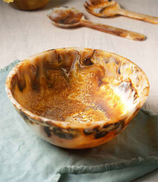 Coffee Swirl Resin Salad Bowl