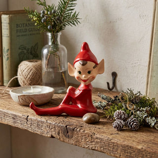 Retro Sitting Elf Figurine