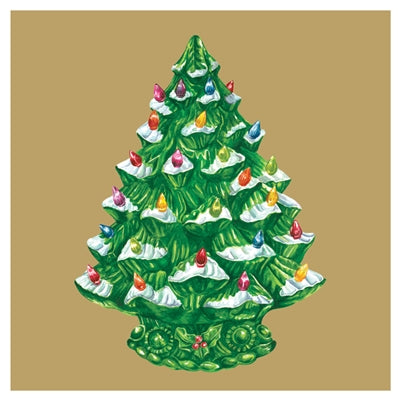 Vintage Christmas Tree Napkins - Choose from Cocktail or Guest Size