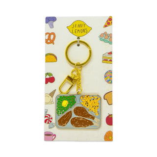Retro TV Dinner Enamel Bag Charm & Key Chain
