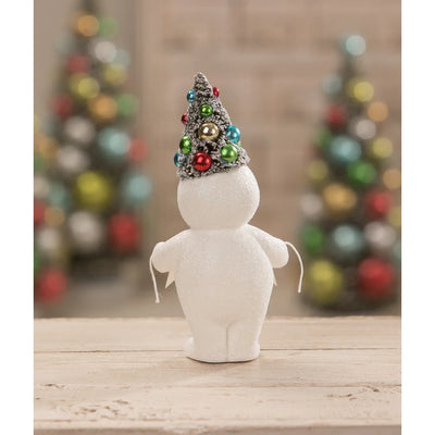 Bethany Lowe Retro Merry Snowman With Tree