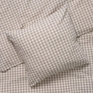 Baek and Bolge Duvet Seersucker Cover Set - Grey and Birch