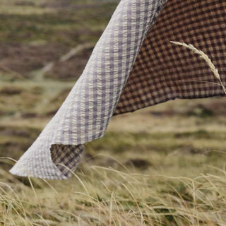 Baek and Bolge Duvet Seersucker Cover Set - Grey and Birch