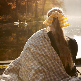 Baek and Bolge Duvet Seersucker Cover Set - Grey and Birch