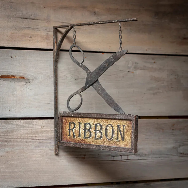 Metal Ribbon Shop Sign