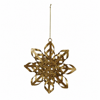 Gold Metal Snowflake Ornament – 2 Styles