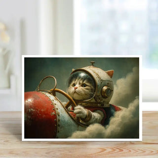 Little Aviator Kitten - Note Card