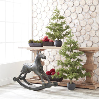 43.5" Weathered Black Wooden Rocking Horse