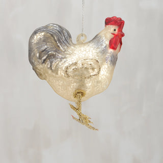 Glass Rooster Ornament
