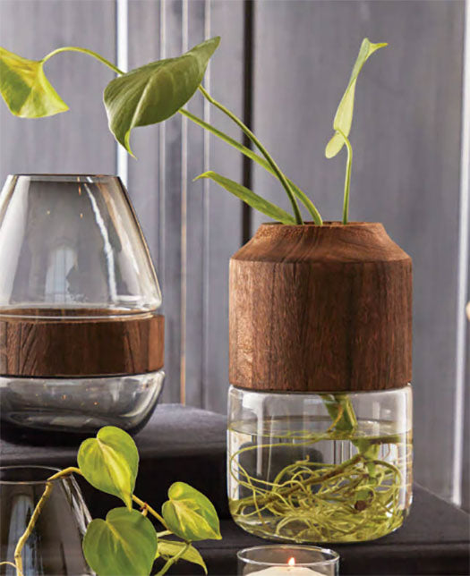 Wooden Topped Vase - Choose Size