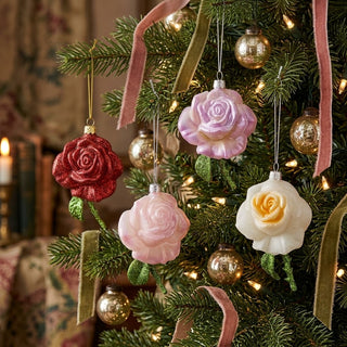 Cody Foster Glass Rose Ornaments - Choose Color