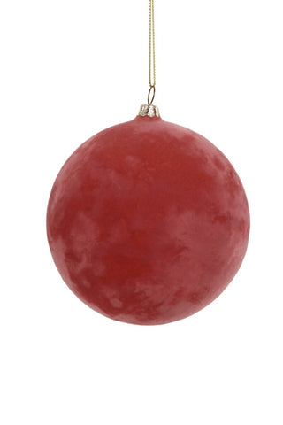 Cody Foster Crushed Velvet Rose Pink Color Glass Christmas Ball - Choose Size