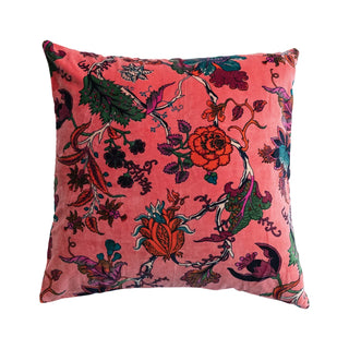 20" Floral Design Velvet Pillow