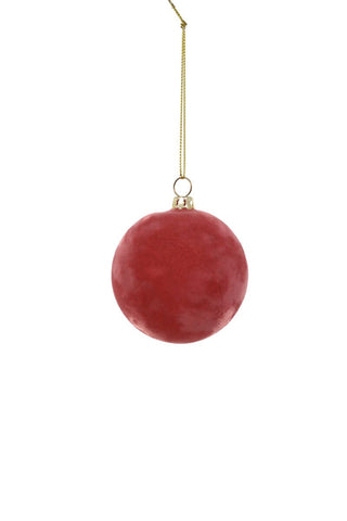 Cody Foster Crushed Velvet Rose Pink Color Glass Christmas Ball - Choose Size