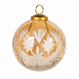 Cut Glass Amber Colored Heirloom Ornament - Choose Style