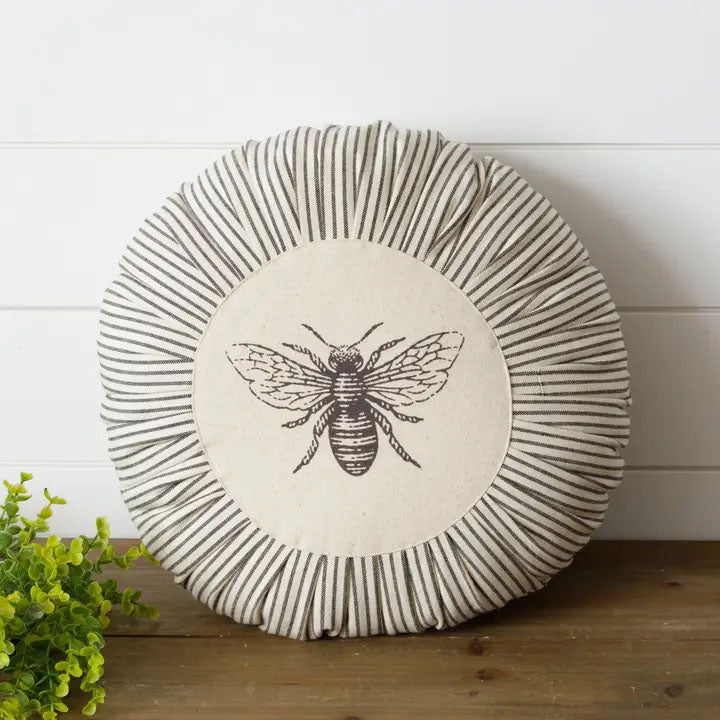 Round Bumble Bee Accent Pillow