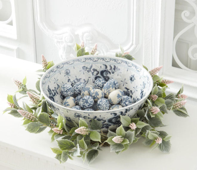 Blue and White Floral Console Bowl