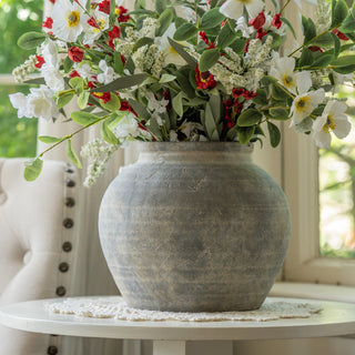 Weathered Whitewash Terracotta Vase