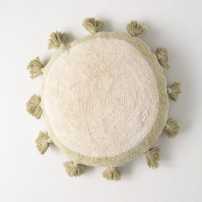 18" Round Tasseled Pillow