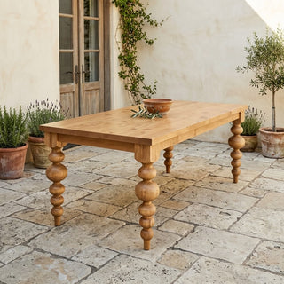 Turned Leg Dining Table- Natural - Available in 3 Sizes