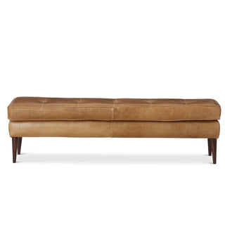 71" Saddle Italian Leather Bench
