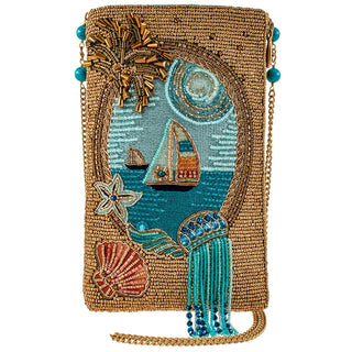 Mary Frances Sail Away Beaded Sail Boat Ocean Themed Crossbody Bag