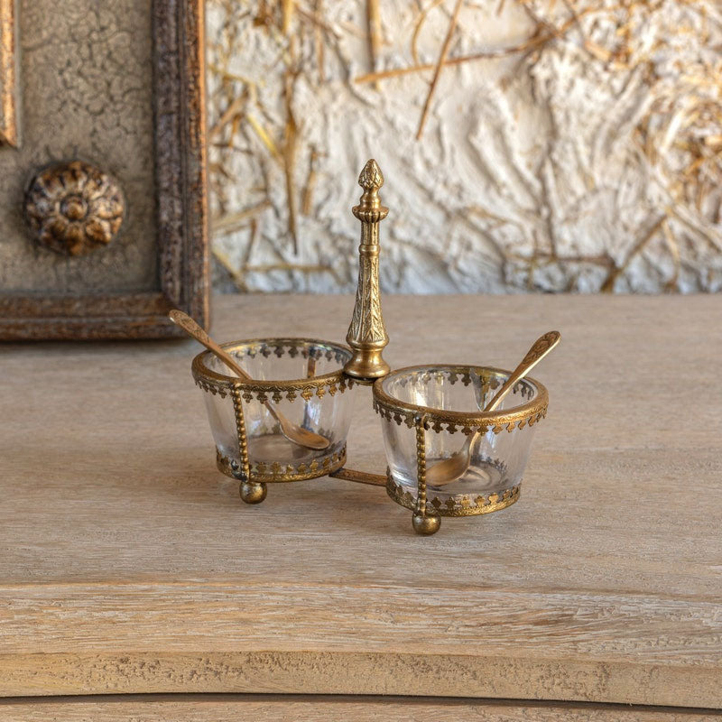 Vintage Style Salt Cellar with Spoons - More Coming Soon