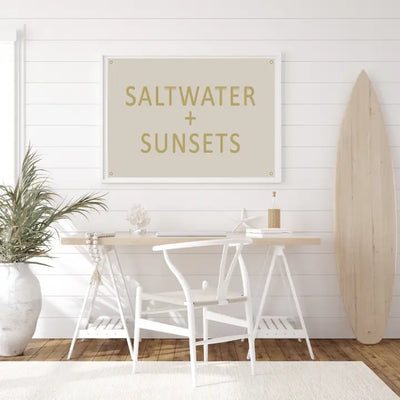 36x24 Saltwater and Sunsets Wall Canvas Flag - Choose Color