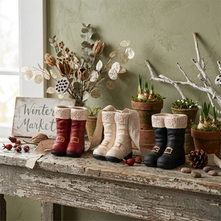 Mini Santa Boot Vase - Choose Color