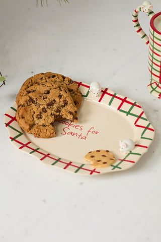 Hand Painted Cookies For Santa Platter