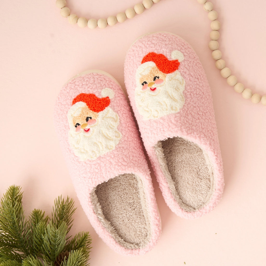 Fuzzy Santa Slippers – Cotton & Crete