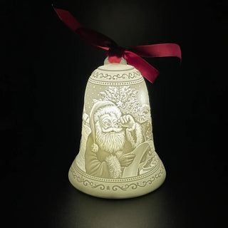 Luumii Lights Porcelain Bell Ornament - Santa Checking His List