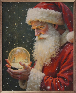 Santa with Snowglobe Wooden Wall Decor - Choose Size
