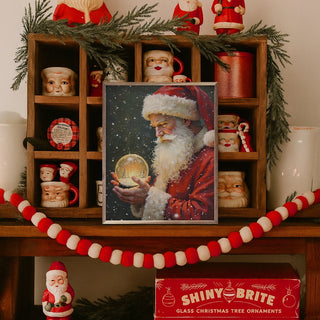 Santa with Snowglobe Wooden Wall Decor - Choose Size
