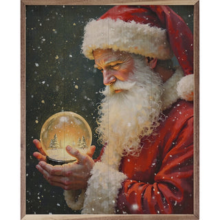 Santa with Snowglobe Wooden Wall Decor - Choose Size