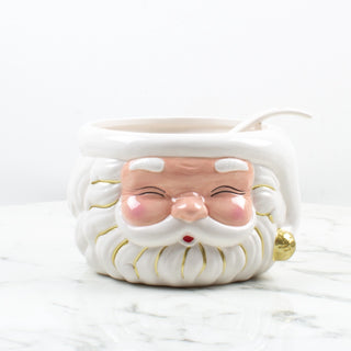 White and Gold Santa Punch Bowl