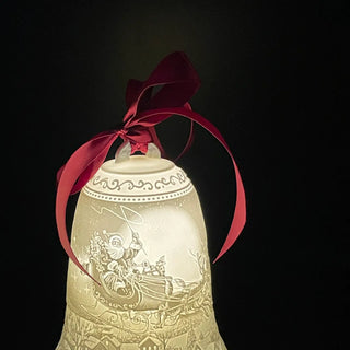 Luumii Lights Porcelain Bell Ornament - Santa Sleigh