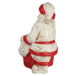 VIntage Style Paper Mache Santa on Chimney with Bag