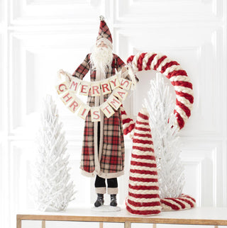 38" Santa in Plaid Coat