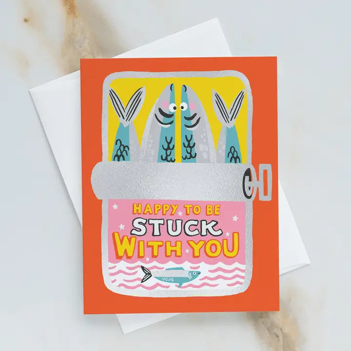 Stuck with You Sardines Valentine's Day Card