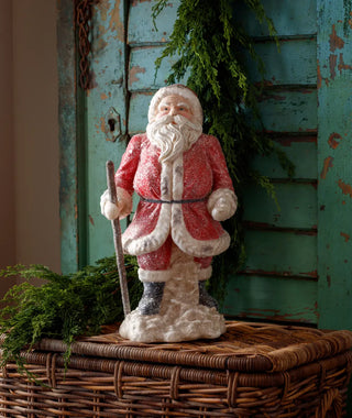 18" Tabletop Vintage Style Santa with Staff