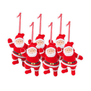 Set of 6 Retro Jolly Santa Ornaments