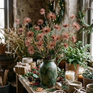 31.5" Tinsel Ball Stem - Champagne