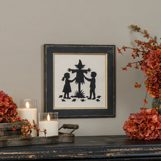 12" Scarecrow Silhouette Embroidered Sign