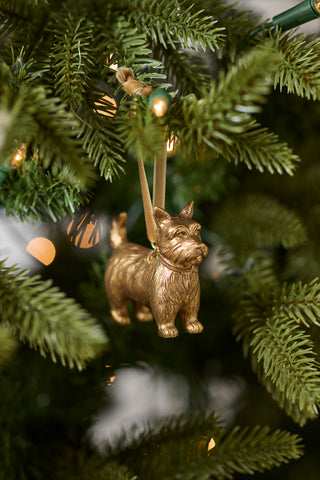 Golden Scottie Dog Ornament