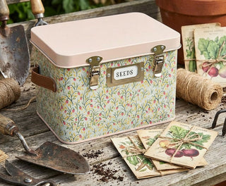 Strawberry Meadow Tin Seed Storage Box