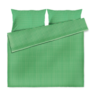 Baek and Bolge Duvet Seersucker Cover Set - Green and Sand